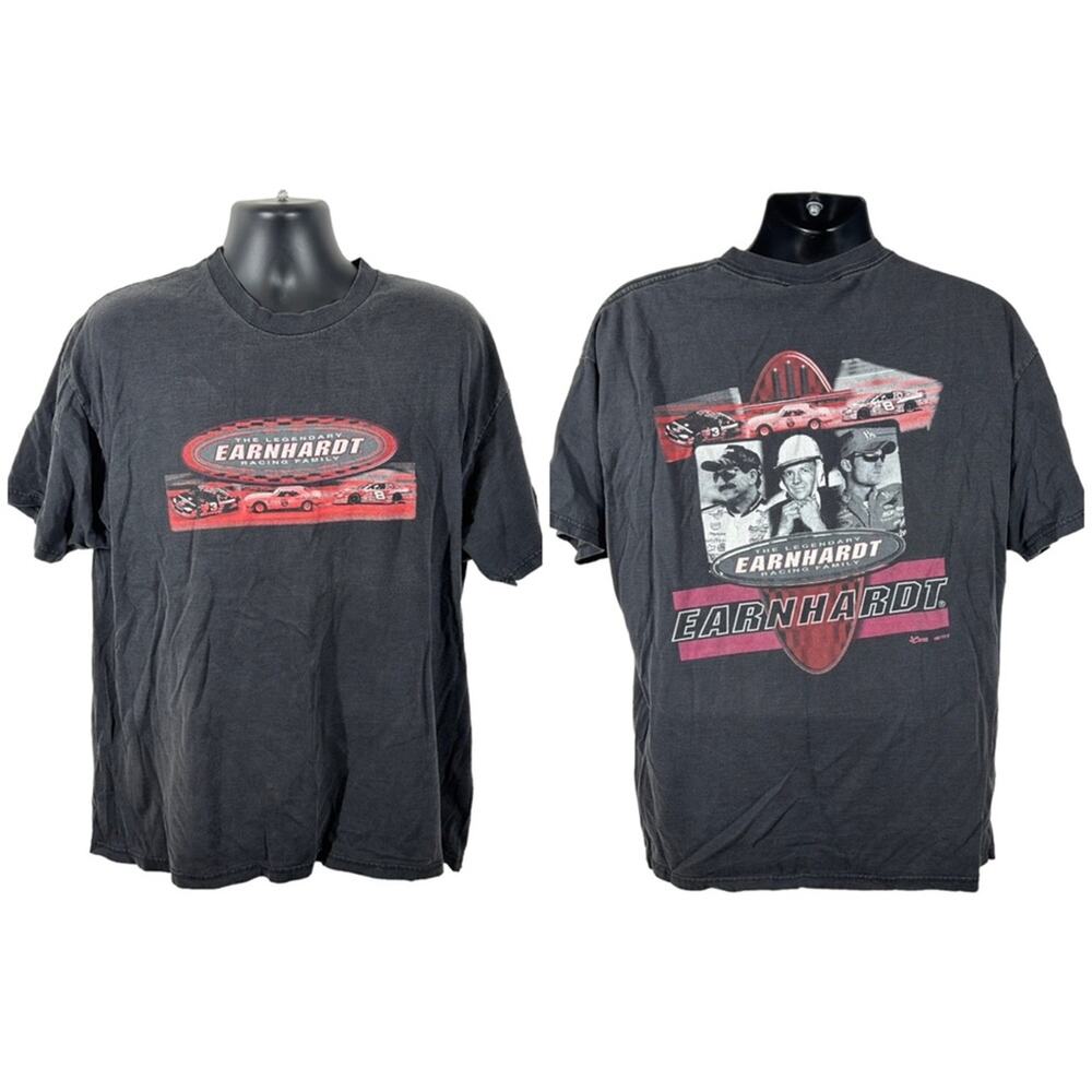 Vintage Earnhardt Family NASCAR Tee L Double Sided Chase Authentics Racing Shirt